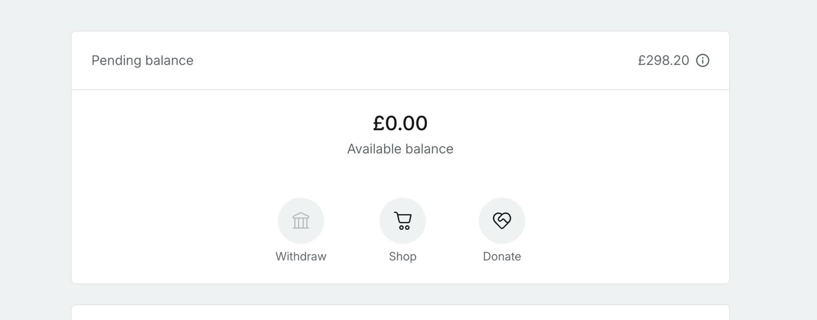 Iqra Fazal's Vinted seller balance